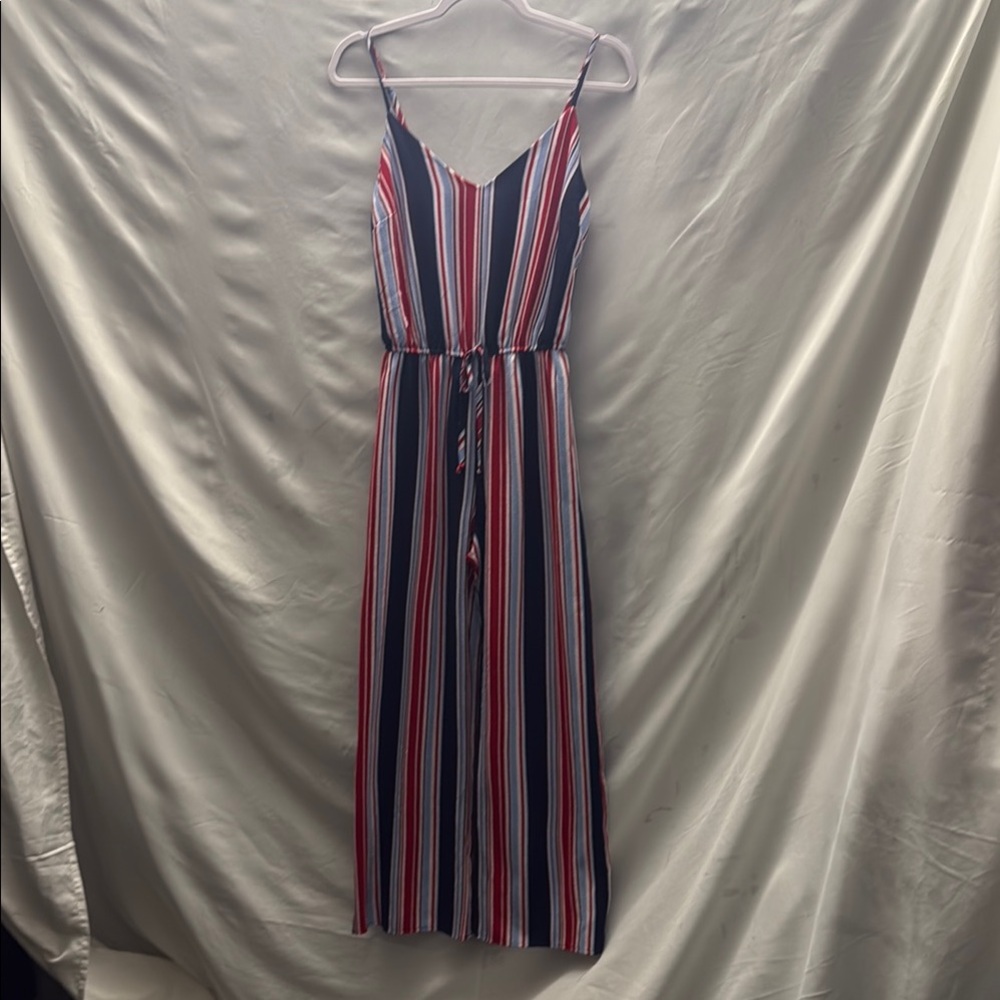 Ambiance Blue Pink Sleeveless Spaghetti Strap Romper